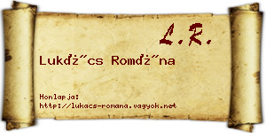 Lukács Romána névjegykártya